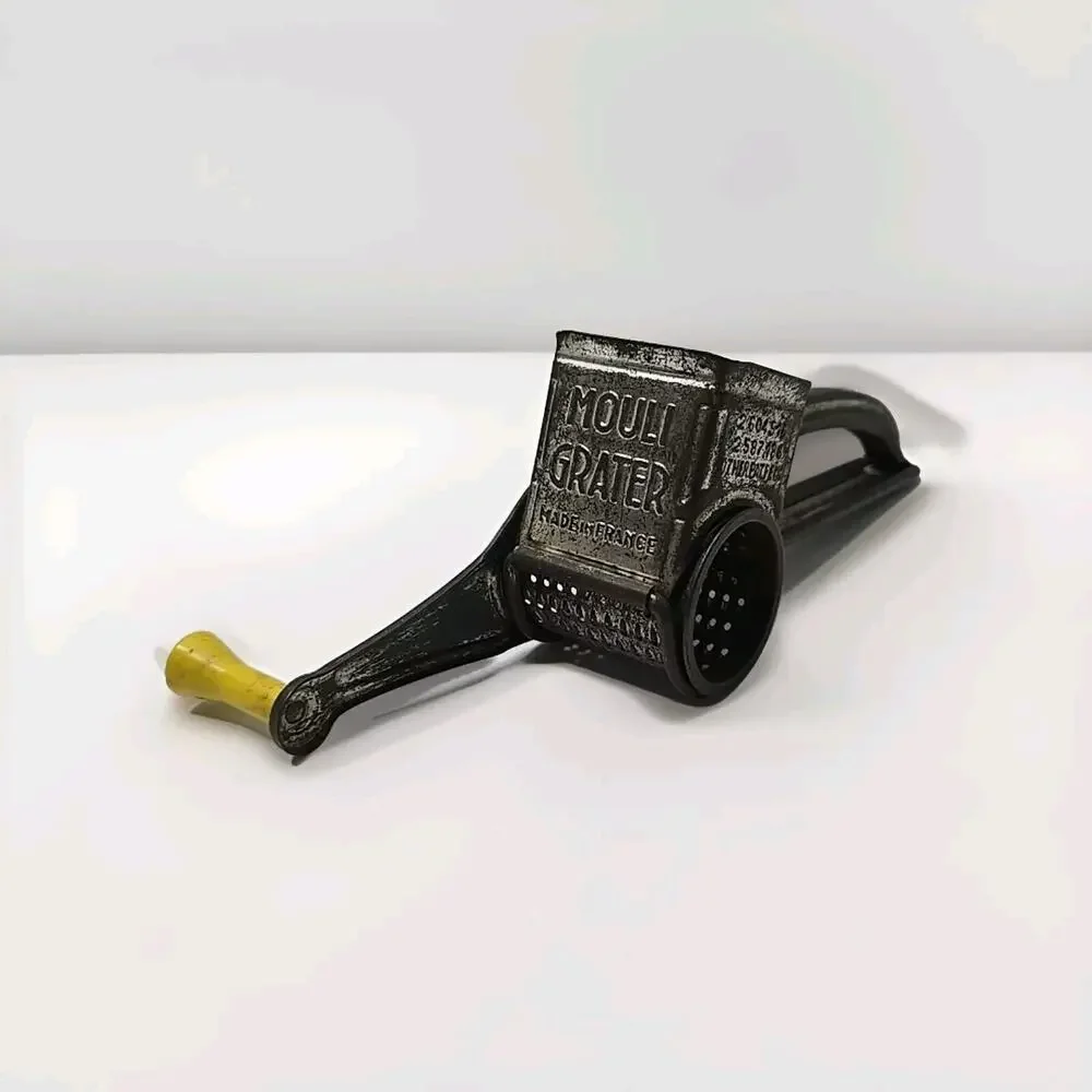 Vintage Mouli Hand Crank Rotary Cheese Grater Made in France Yellow Handle